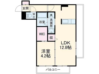 マリアクレール(1LDK/1階)の間取り写真