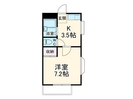 リトルハイツ(1K/1階)の間取り写真