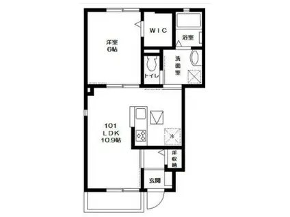 メゾン・ウェルストーンⅠ(1LDK/1階)の間取り写真