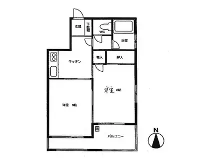 上荻パールハイツ(2K/2階)の間取り写真
