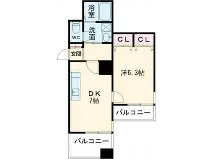 プラネットハイム(1DK/3階)の間取り写真