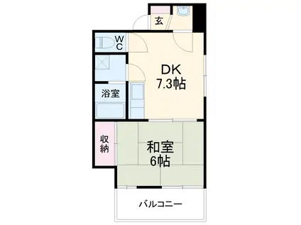 森ビル(1DK/3階)の間取り写真