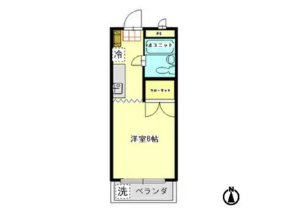 ジュネス・イチカワ(1K/1階)の間取り写真