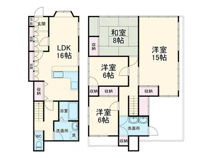 京成電鉄千原線 大森台駅 徒歩10分 2階建 築55年(4LDK)の間取り写真