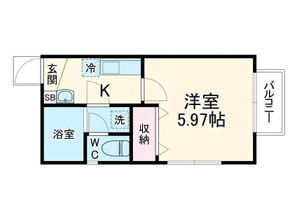 アヴェニール西千葉(1K/2階)の間取り写真