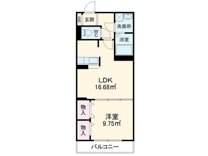 コルテカノン(1LDK/1階)の間取り写真