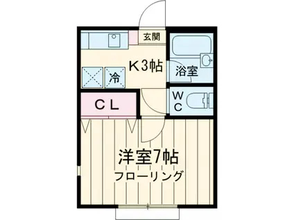 リブレリー春江A(1K/1階)の間取り写真