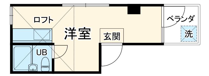 プラザ蕨(ワンルーム/3階)の間取り写真