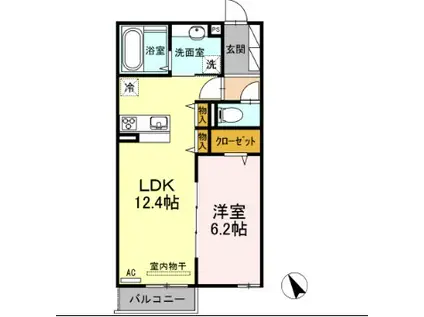 プライムフラット(1LDK/3階)の間取り写真