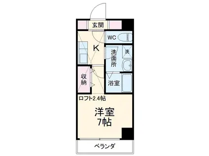 SKコートⅥ(1K/2階)の間取り写真