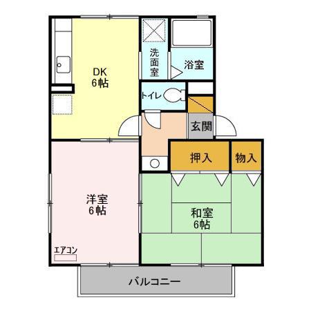 ヴィラフォーレA・B・C・D(2DK/1階)の間取り写真