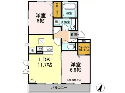 LE BELIER(2LDK/3階)の間取り写真