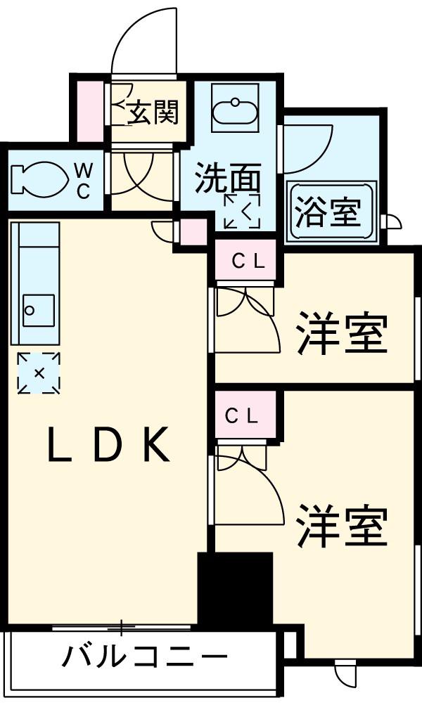 レジディア荻窪Ⅲ(2LDK/11階)の間取り写真