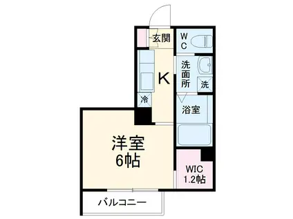 カーサ プリート(1K/2階)の間取り写真