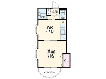 カサデナカノ(1DK/1階)の間取り写真