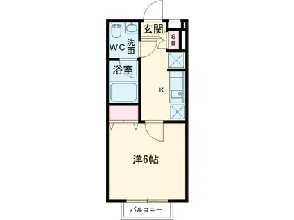 ノース GARDEN(1K/2階)の間取り写真