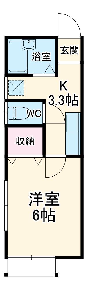 OHANA TERRACE(1K/1階)の間取り写真