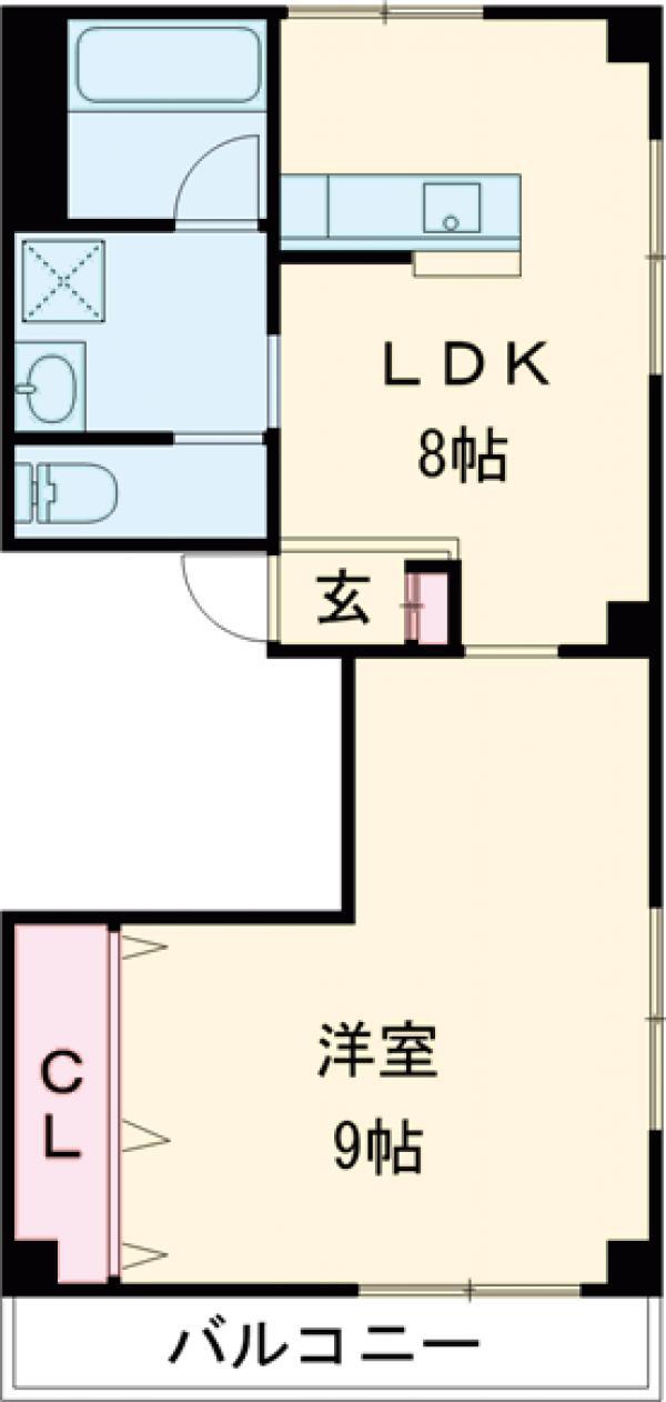 鳥正ビル(1LDK/3階)の間取り写真
