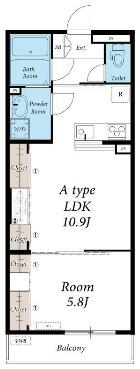 リブリ・ヤナギⅡ(1LDK/2階)の間取り写真