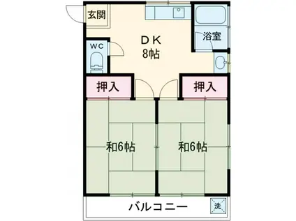 第2コーポけやき(2DK/2階)の間取り写真