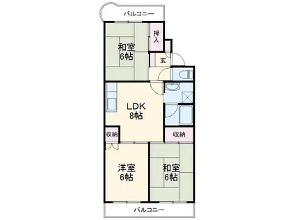 K&Ⅰマンション青木(3DK/1階)の間取り写真