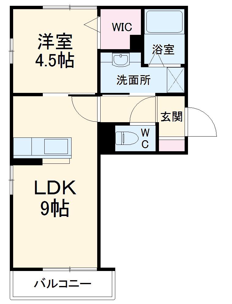 KSハウス(1LDK/3階)の間取り写真