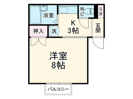 プレジール天王台(1K/2階)の間取り写真
