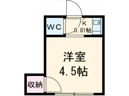 ニュー国分(1K/3階)の間取り写真