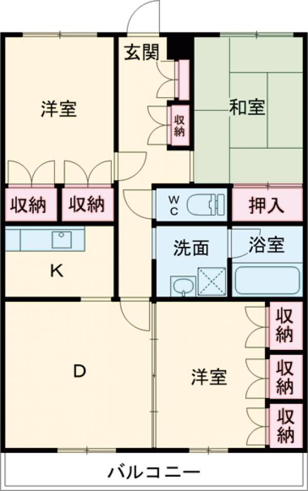 KTD松原町(3DK/3階)の間取り写真
