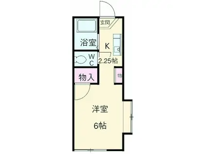 ドミトリー桜橋(1K/2階)の間取り写真