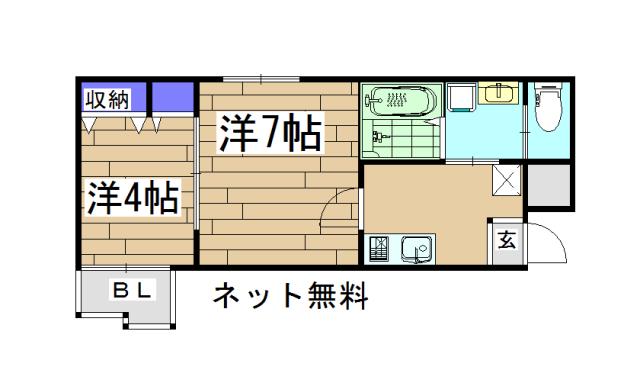 NICO西京極(2K/3階)の間取り写真