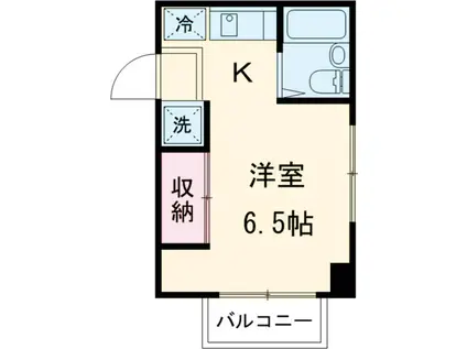 コーポリカⅡ(ワンルーム/2階)の間取り写真