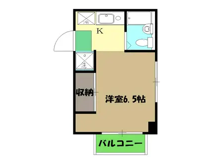 コーポリカⅡ(ワンルーム/3階)の間取り写真