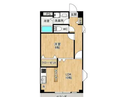 煉瓦館 シャトルⅦ(1LDK/5階)の間取り写真