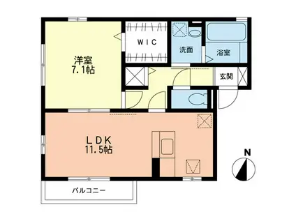 ベルデコート(1LDK/1階)の間取り写真