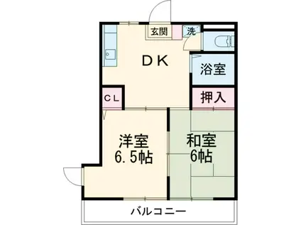 トレフールD(2DK/3階)の間取り写真