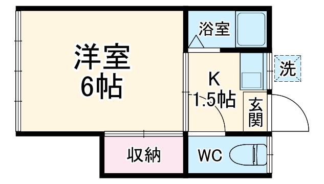 田園荘(1K/2階)の間取り写真