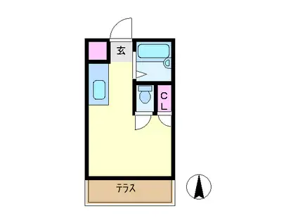 レイクハウス国立(ワンルーム/1階)の間取り写真