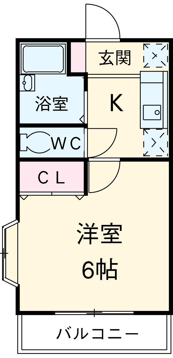 メゾンフルール(1K/2階)の間取り写真
