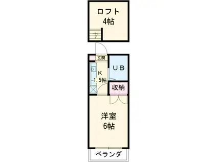 ドリーミー立川(1K/1階)の間取り写真