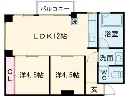 シーズン嵐山(2LDK/2階)の間取り写真