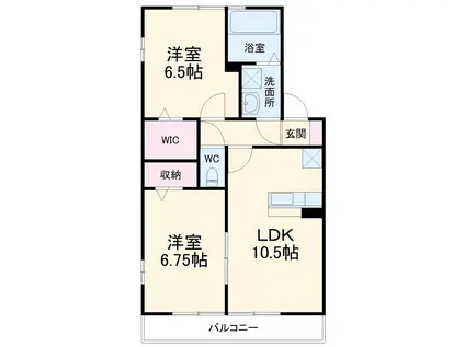 グロースあざみ野Ⅰ(2LDK/2階)の間取り写真