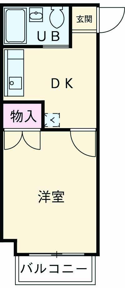フヨウビル(1DK/7階)の間取り写真