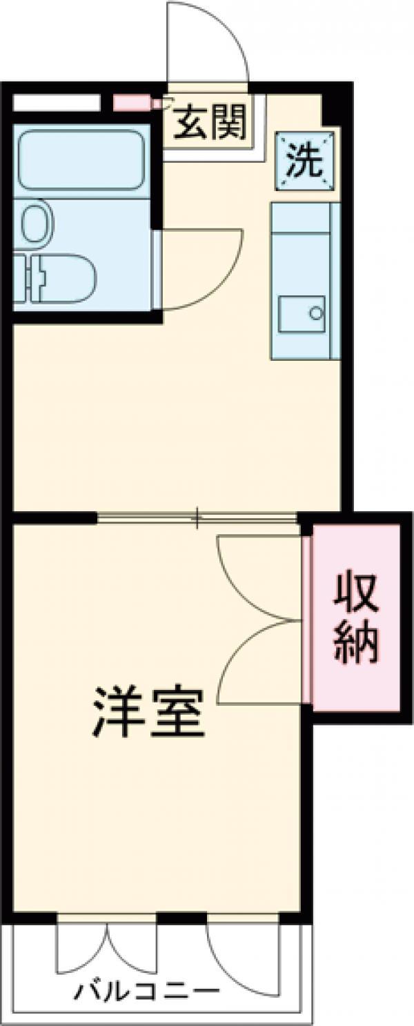 切田ビル(1DK/2階)の間取り写真