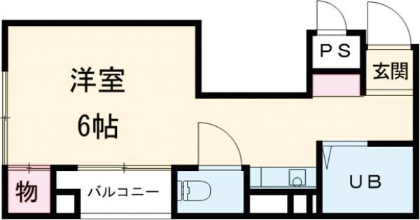 ベルクレール西八王子(1K/1階)の間取り写真