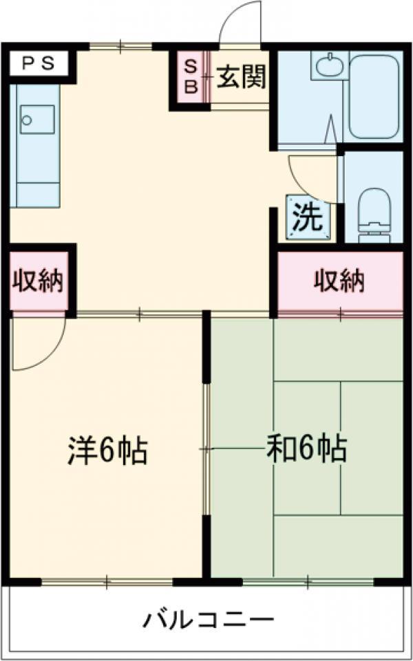 中澤ビル(2DK/1階)の間取り写真