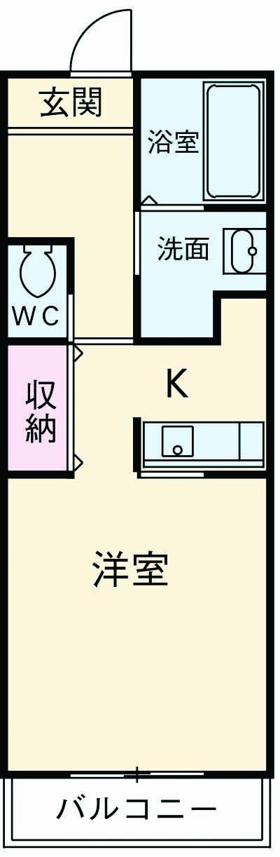 アークブラン(ワンルーム/2階)の間取り写真