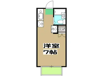 ファジー亀岡(ワンルーム/2階)の間取り写真