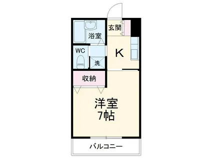 谷田ハイツ(1K/1階)の間取り写真