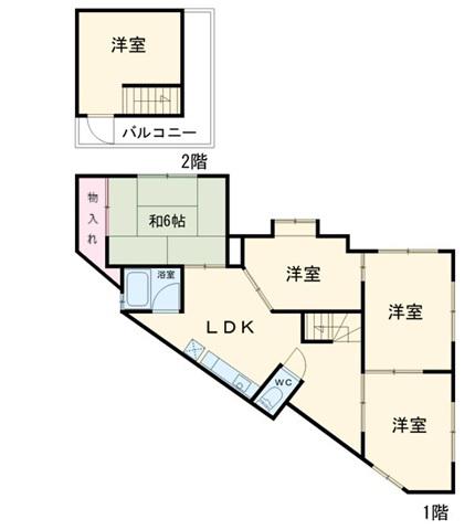 マンション青(5DK/3階)の間取り写真